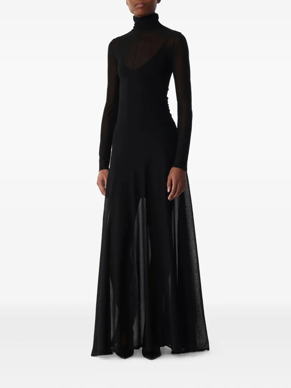 Jason Wu Collection Maxi-jurk met col Zwart