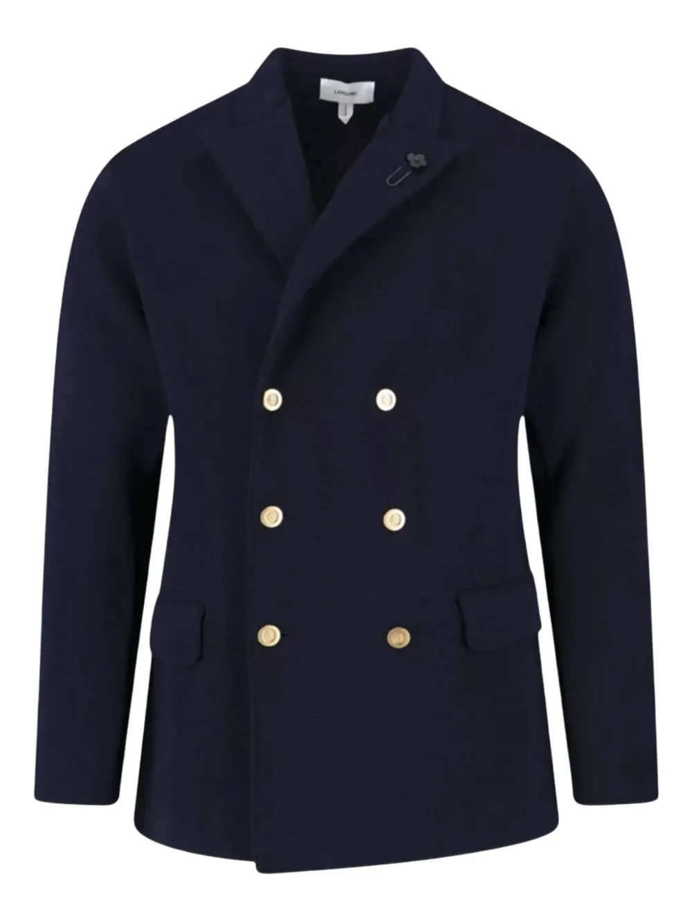 Lardini Double-breasted Jacket Flap Pockets In Blue