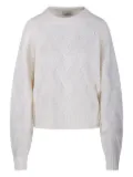 Allude diamond-pattern sweater - White