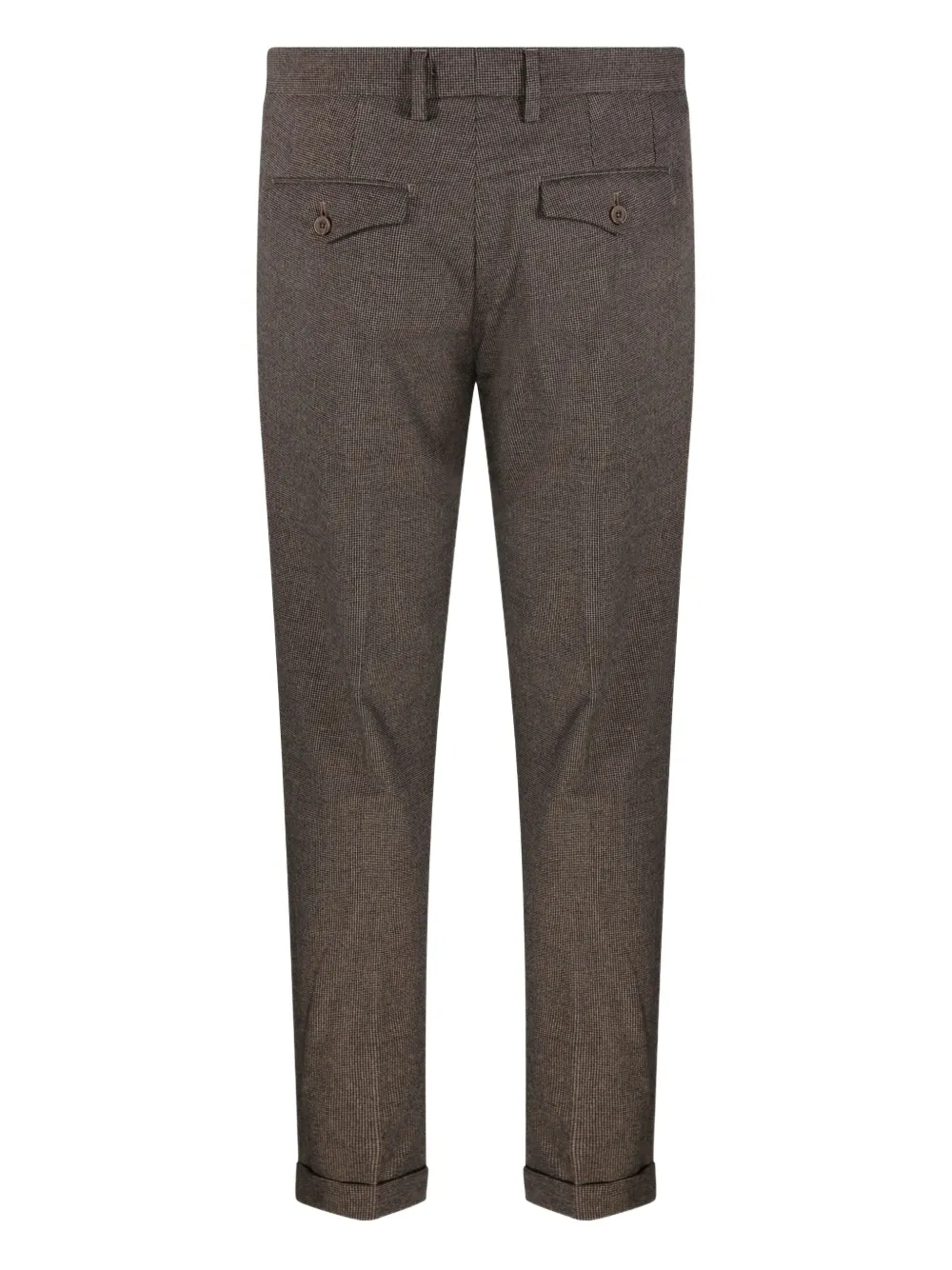 Myths Pleated Micro-pattern Tailored Trousers In Brown