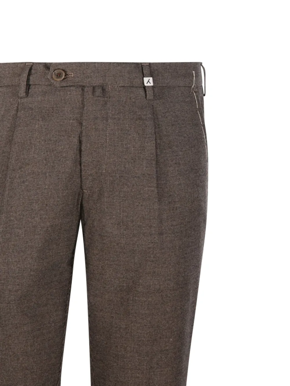 Myths Pleated Micro-pattern Tailored Trousers In Brown
