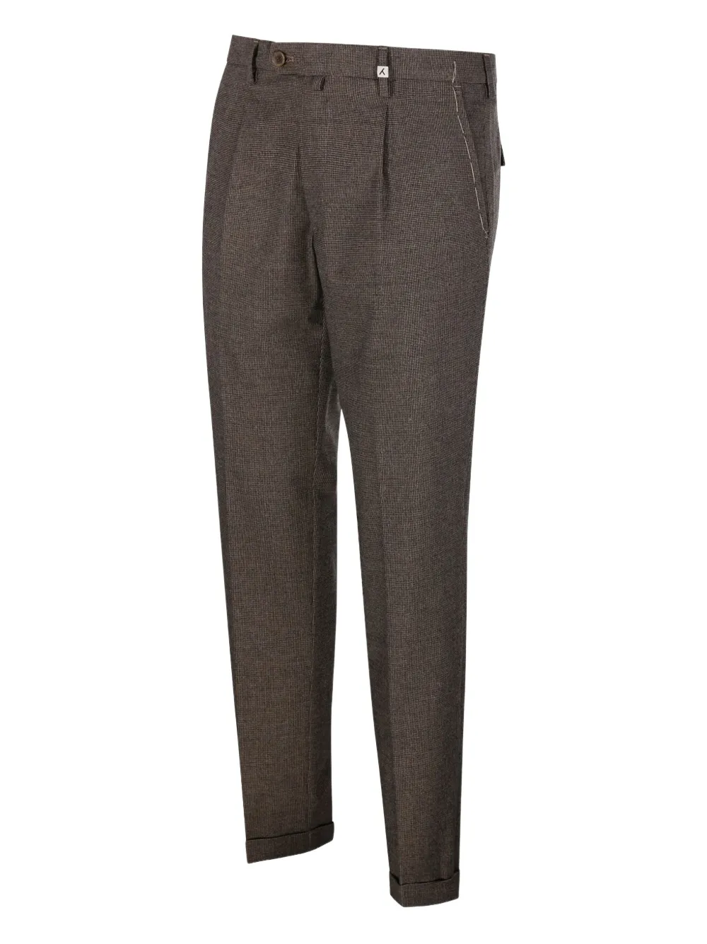 Myths Geplooide pantalon met micro-patroon - Bruin