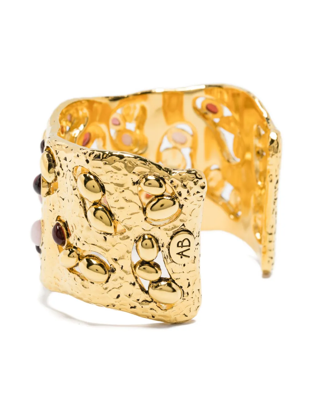 Aurelie Bidermann Atalide gemstone-embellished cuff bracelet - Goud