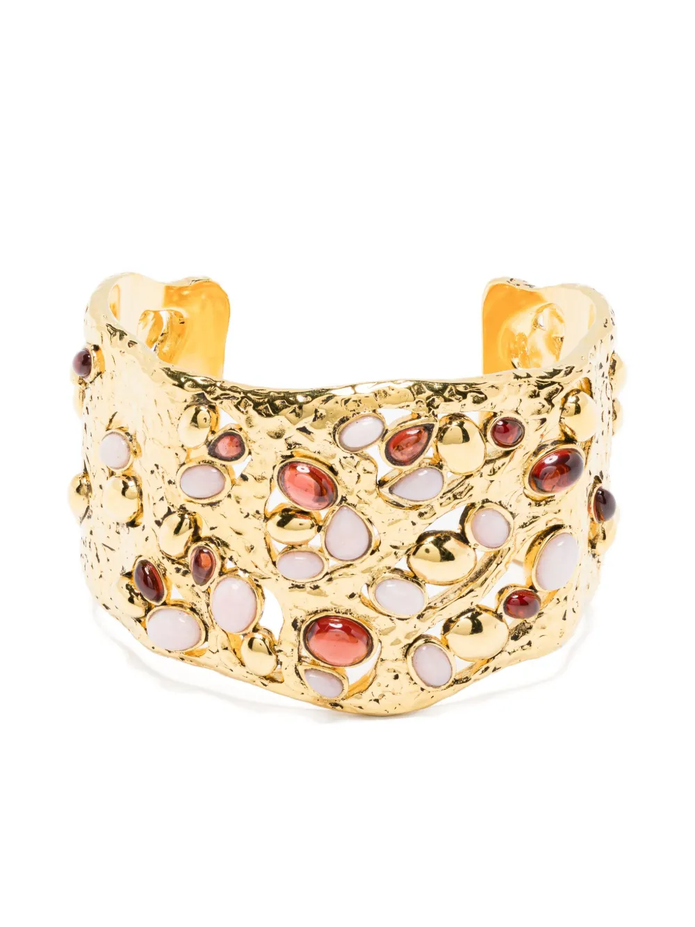 Aurelie Bidermann Atalide Gemstone-embellished Cuff Bracelet In Gold