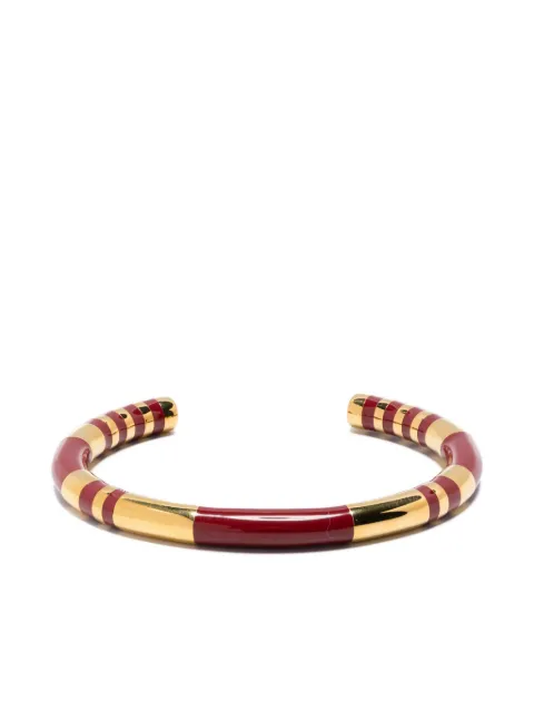 Aurelie Bidermann striped gold-tone enamel bracelet