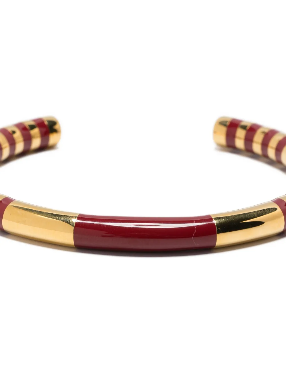 Aurelie Bidermann Striped Gold-tone Enamel Bracelet In Gold