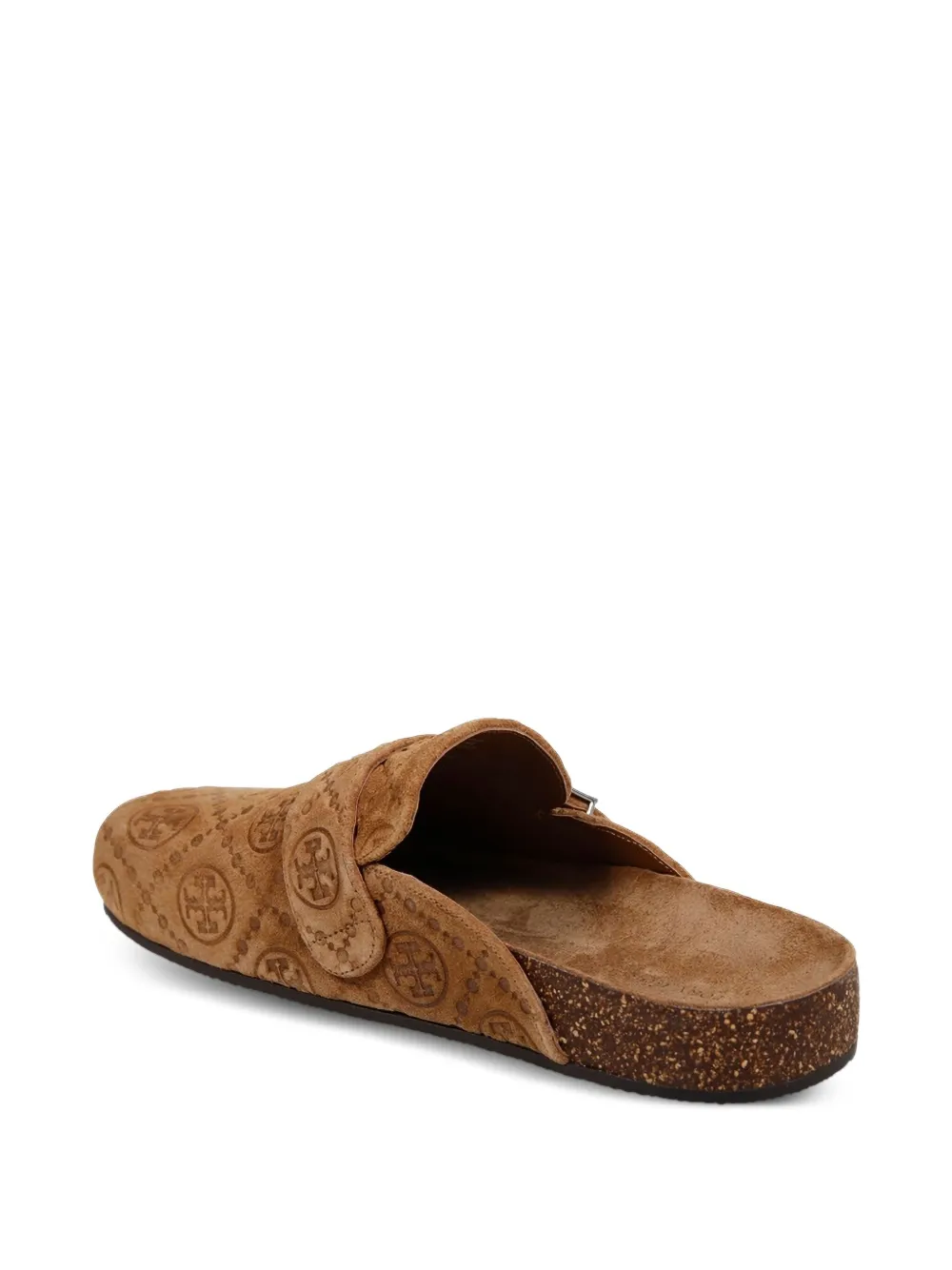 Tory Burch Mellow logo-debossed buckle slippers Brown