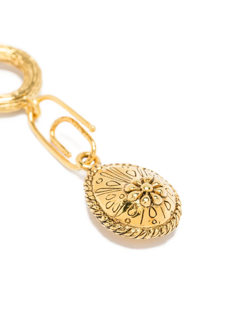 Aurelie Bidermann flower-charm hoop earrings - Goud