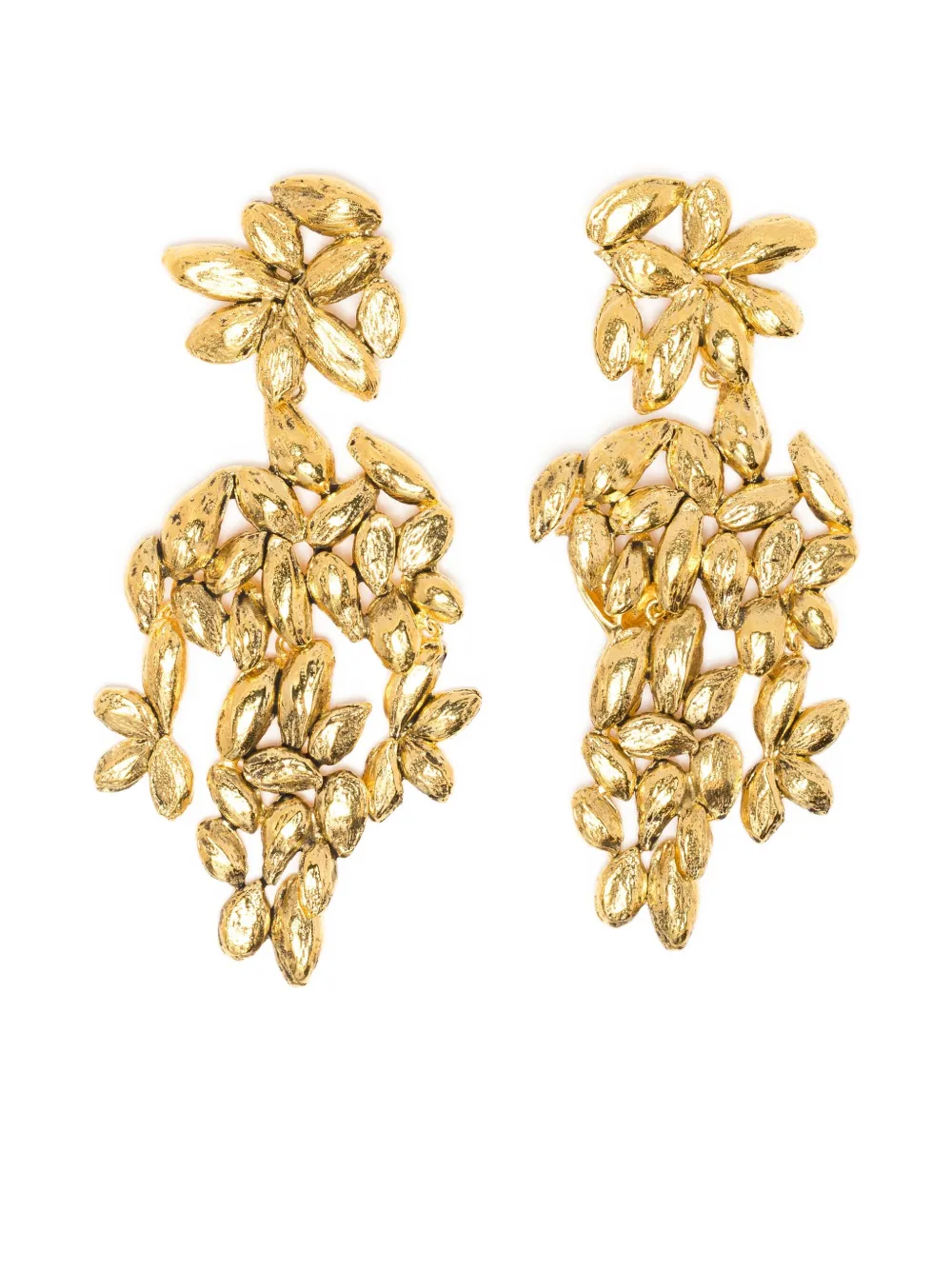 Aurelie Bidermann Difenda Leaf Earrings In Gold