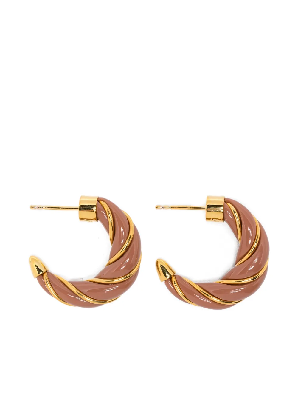 Aurelie Bidermann Diana Twisted Gold Hoop Earrings In Gold