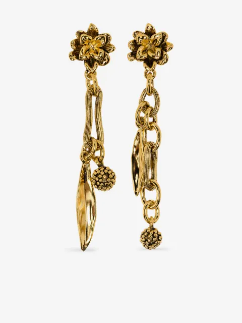 Aurelie Bidermann Anthos leaf-sphere earrings