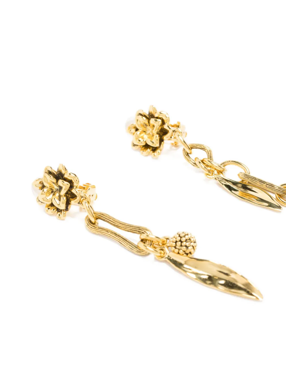 Aurelie Bidermann Anthos flower-leaf earrings - Goud