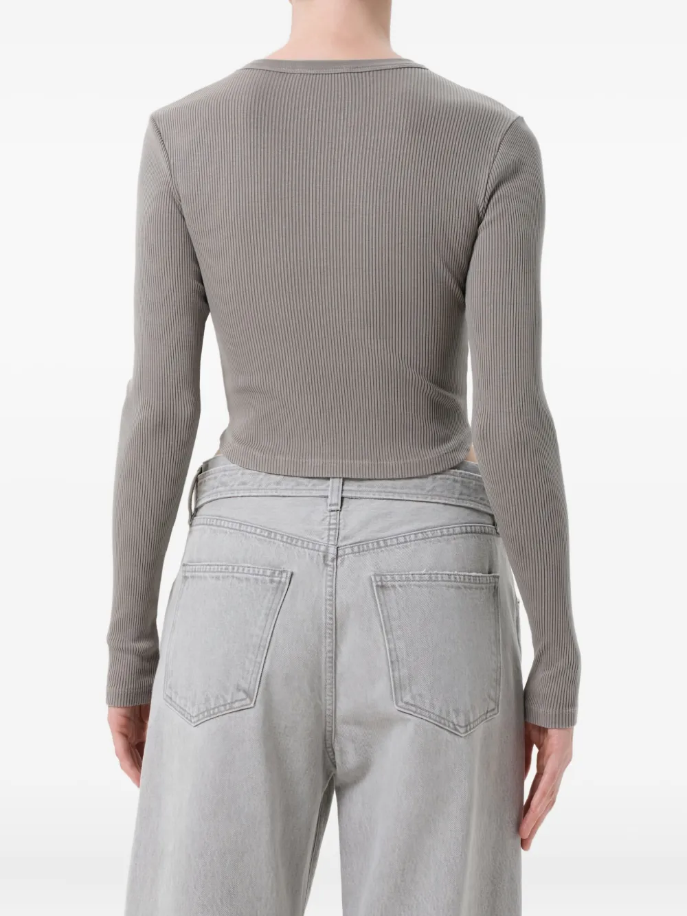 AGOLDE Neema geribbeld T-shirt Grijs
