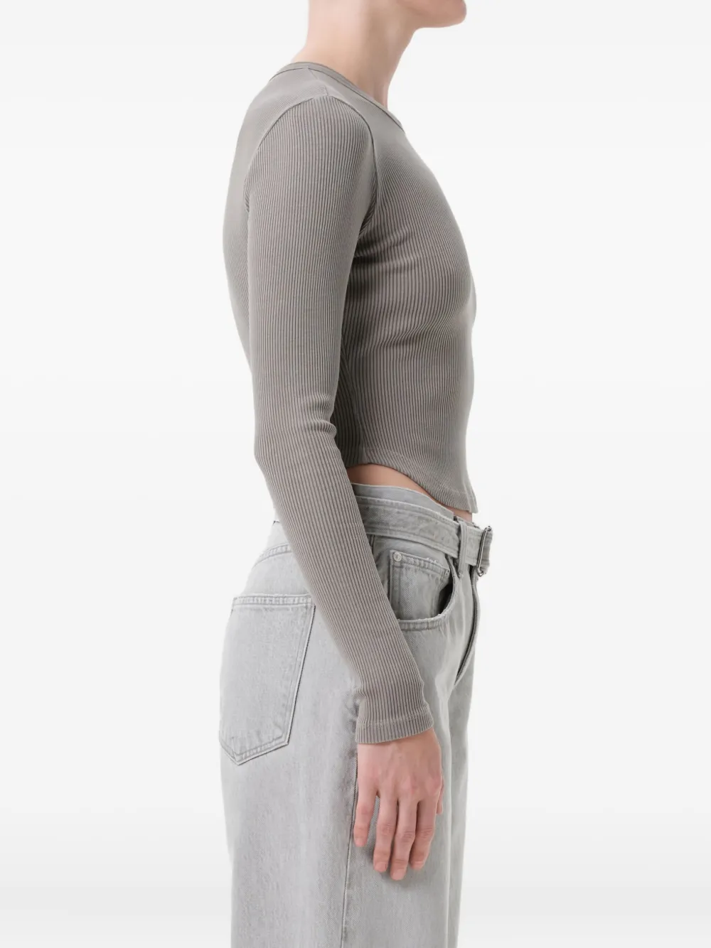 AGOLDE Neema geribbeld T-shirt Grijs