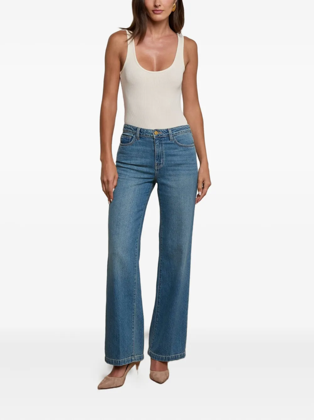 L'agence Scottie High-wide Jeans In Blue