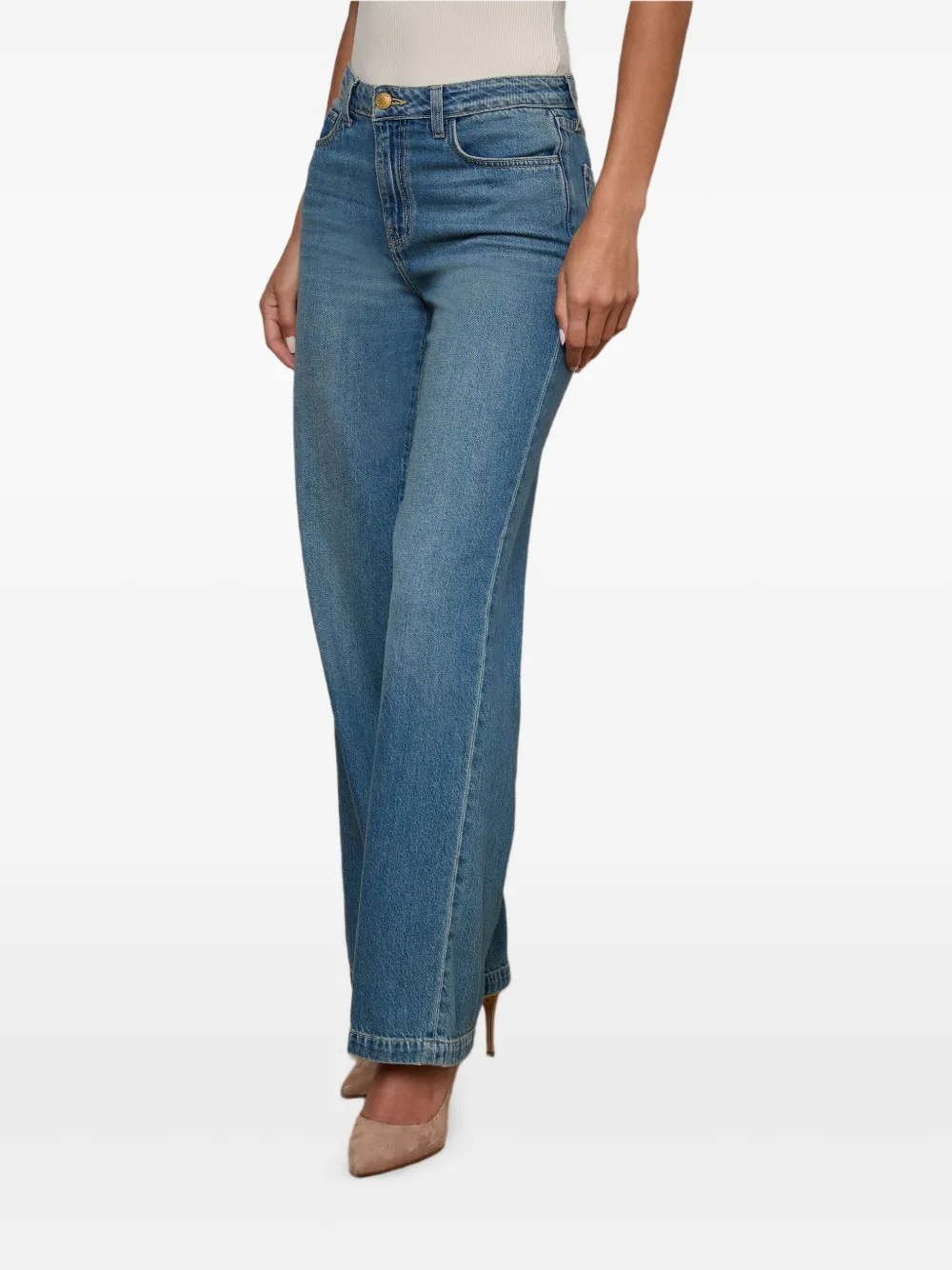 L'Agence Scottie jeans met wijde pijpen Blauw