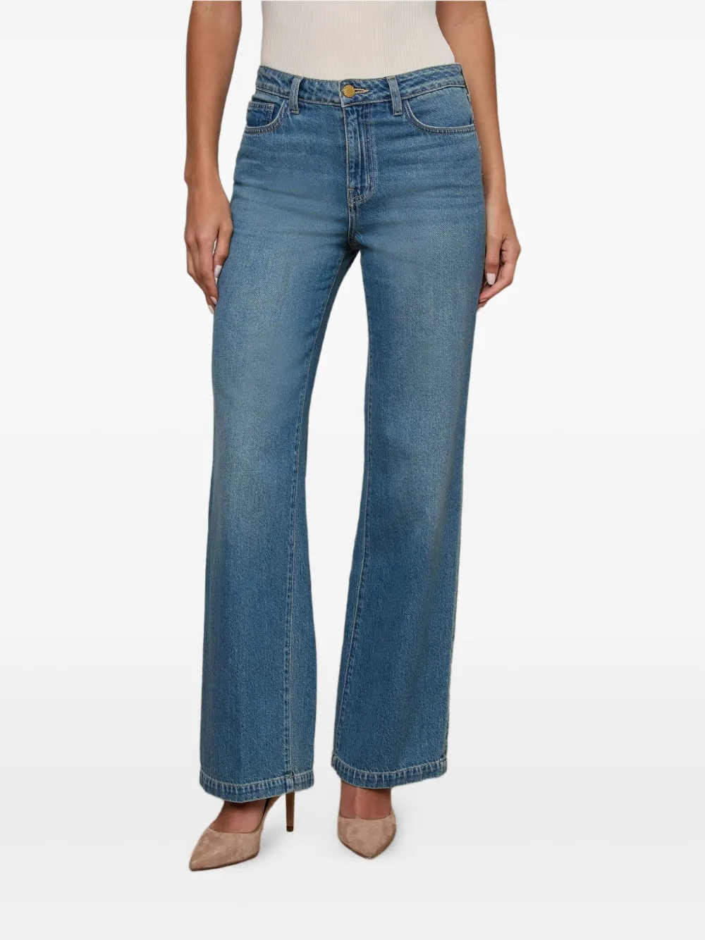 L'Agence Scottie jeans met wijde pijpen Blauw