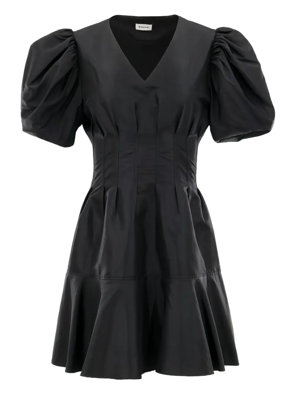 Simkhai Edwina Puff-sleeves Mini Dress In Black