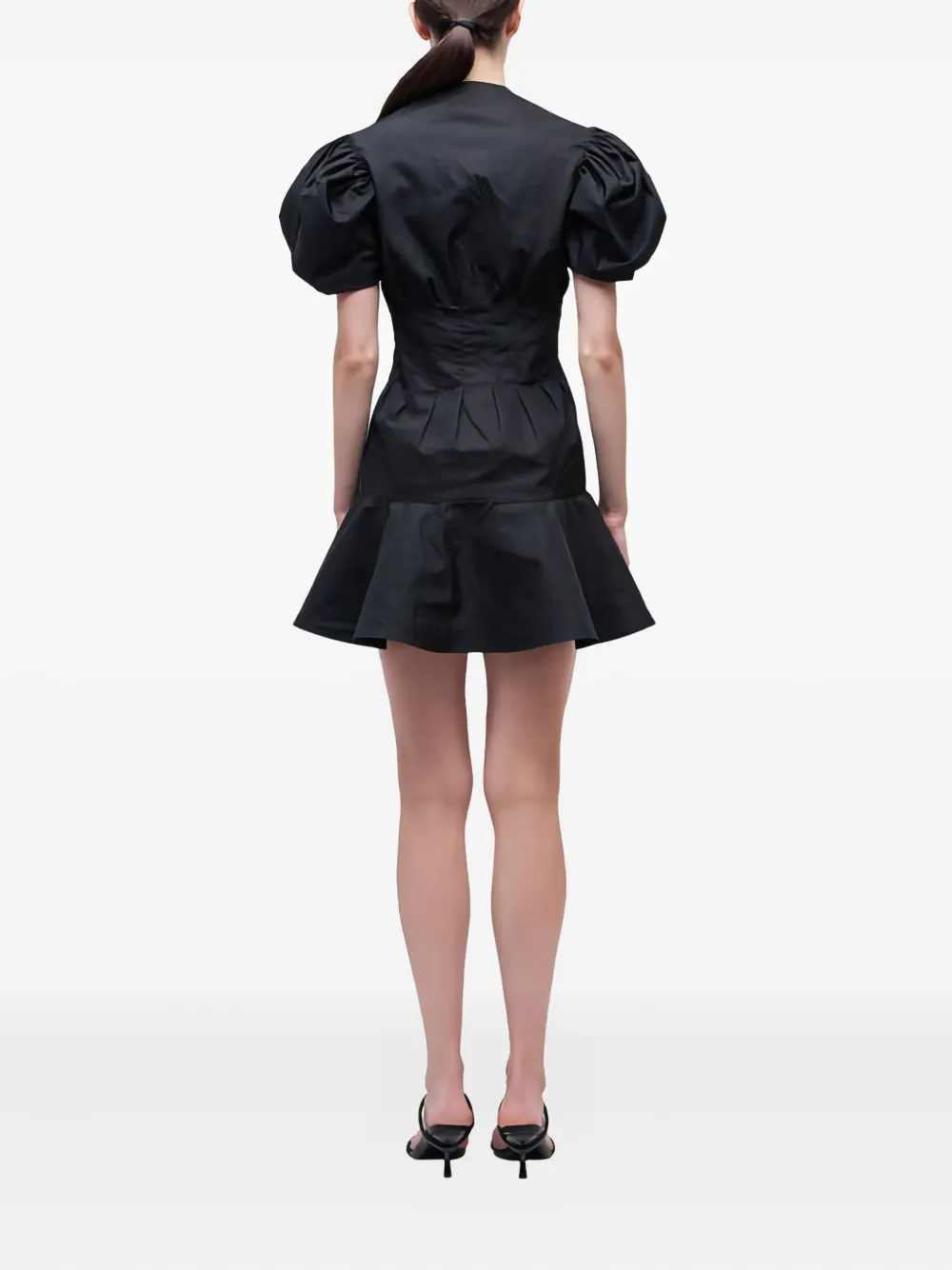 Simkhai Edwina Puff-sleeves Mini Dress In Black