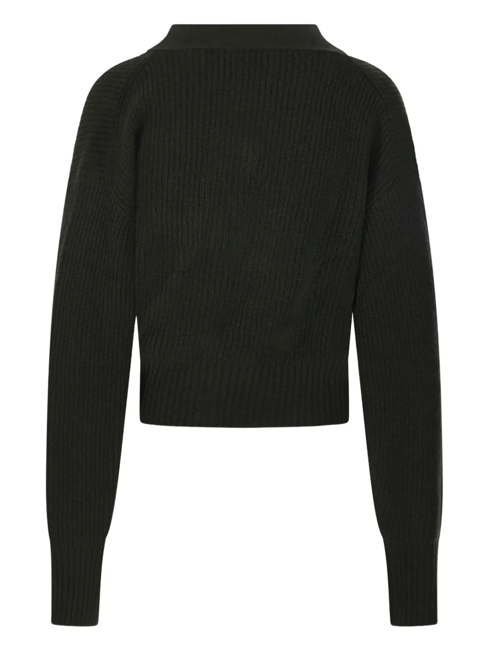 Allude Geribbeld vest met gewikkelde voorkant Groen