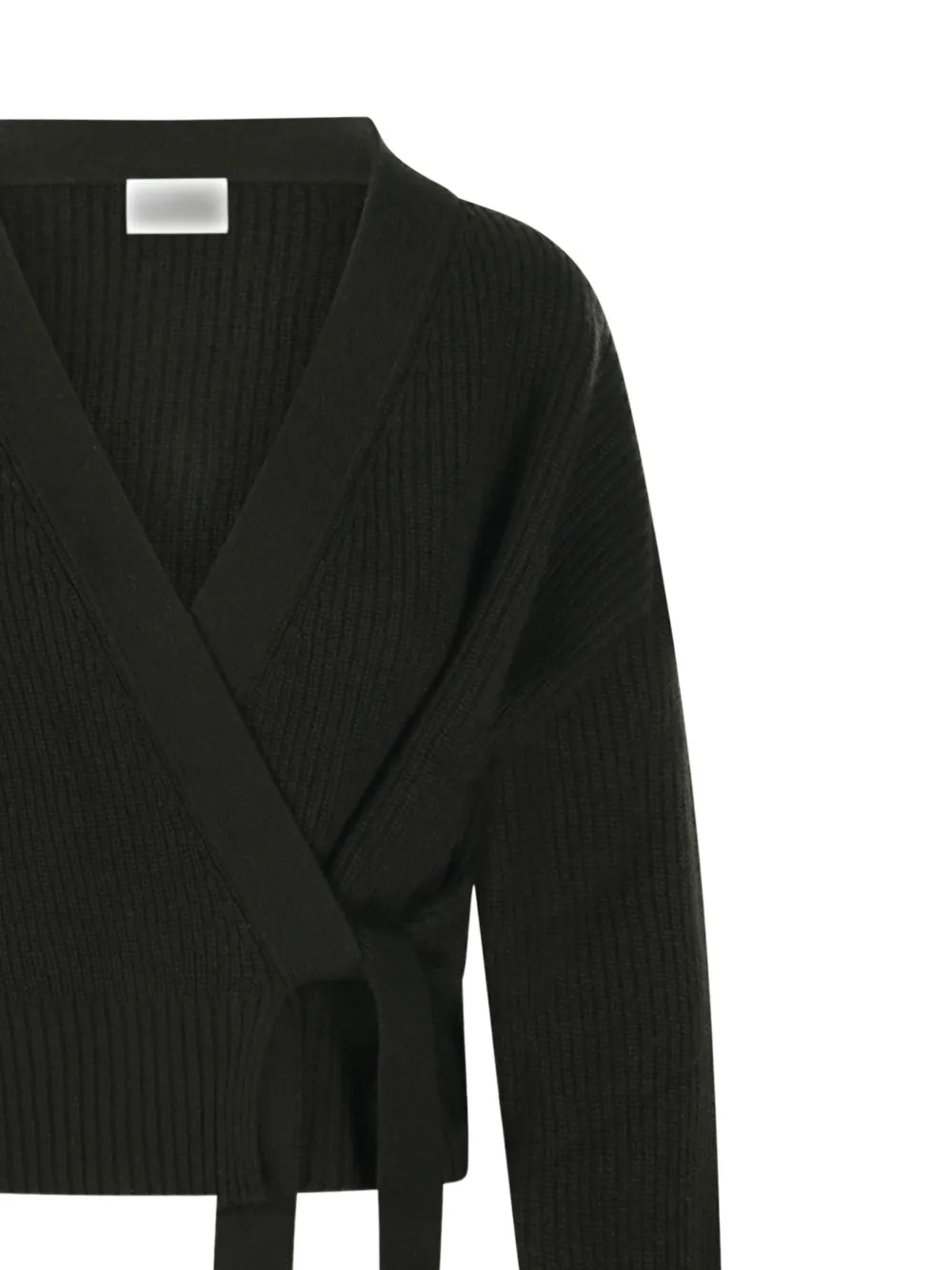 Allude Geribbeld vest met gewikkelde voorkant Groen