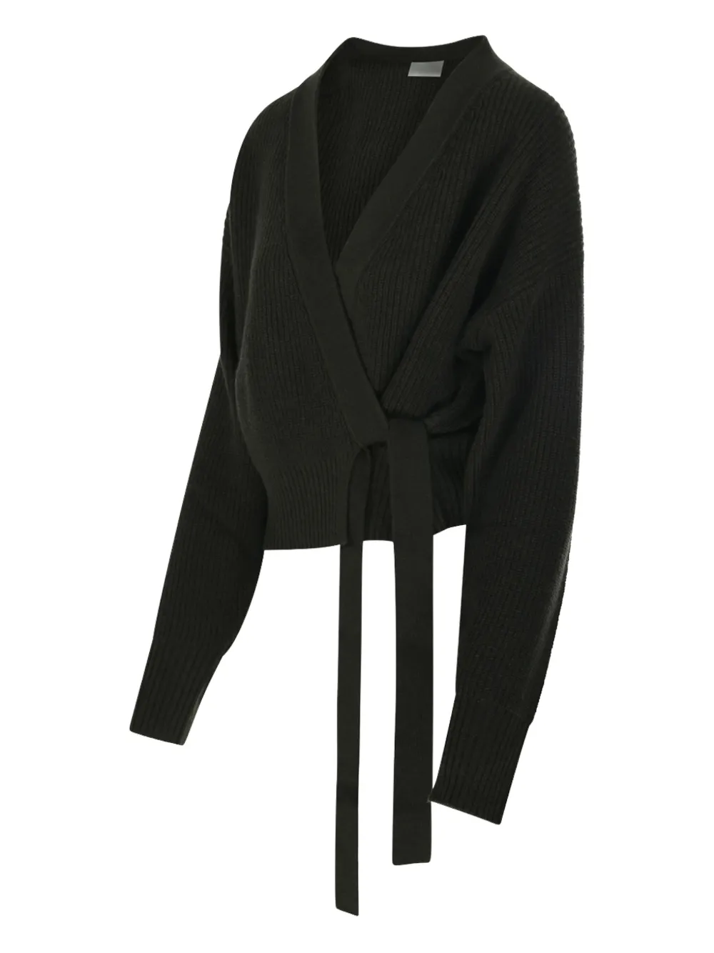 Allude Geribbeld vest met gewikkelde voorkant Groen
