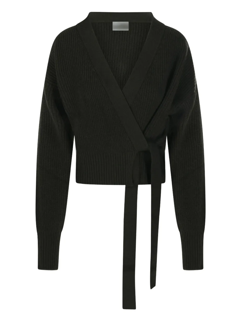 Allude wrap-front ribbed cardigan Groen