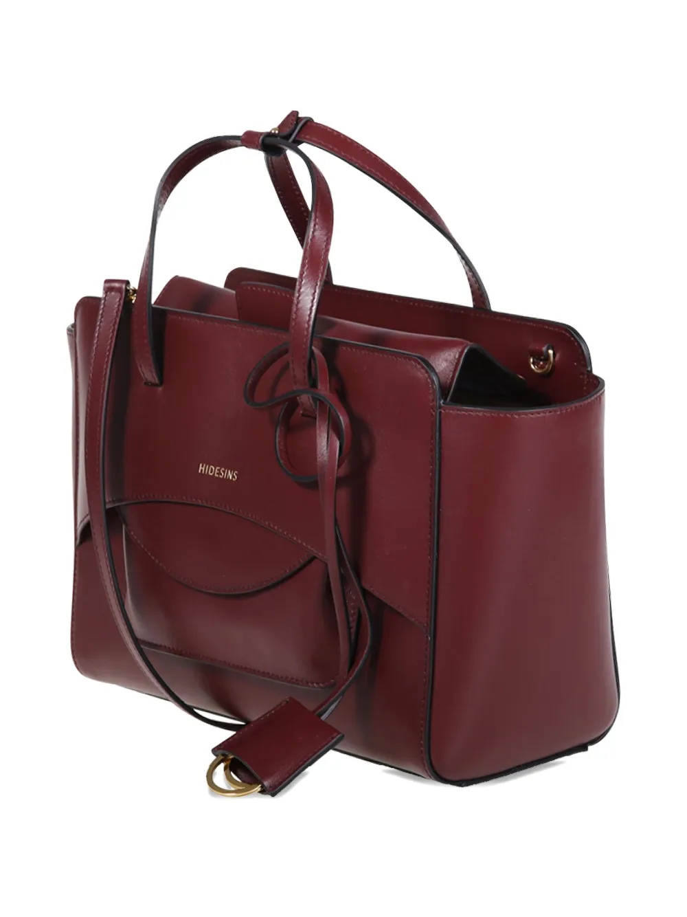 Hidesins Flap Leather Tote Bag In Red