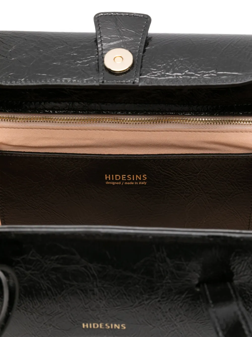 Hidesins Small Flap Patent-leather Shoulder Bag In Black