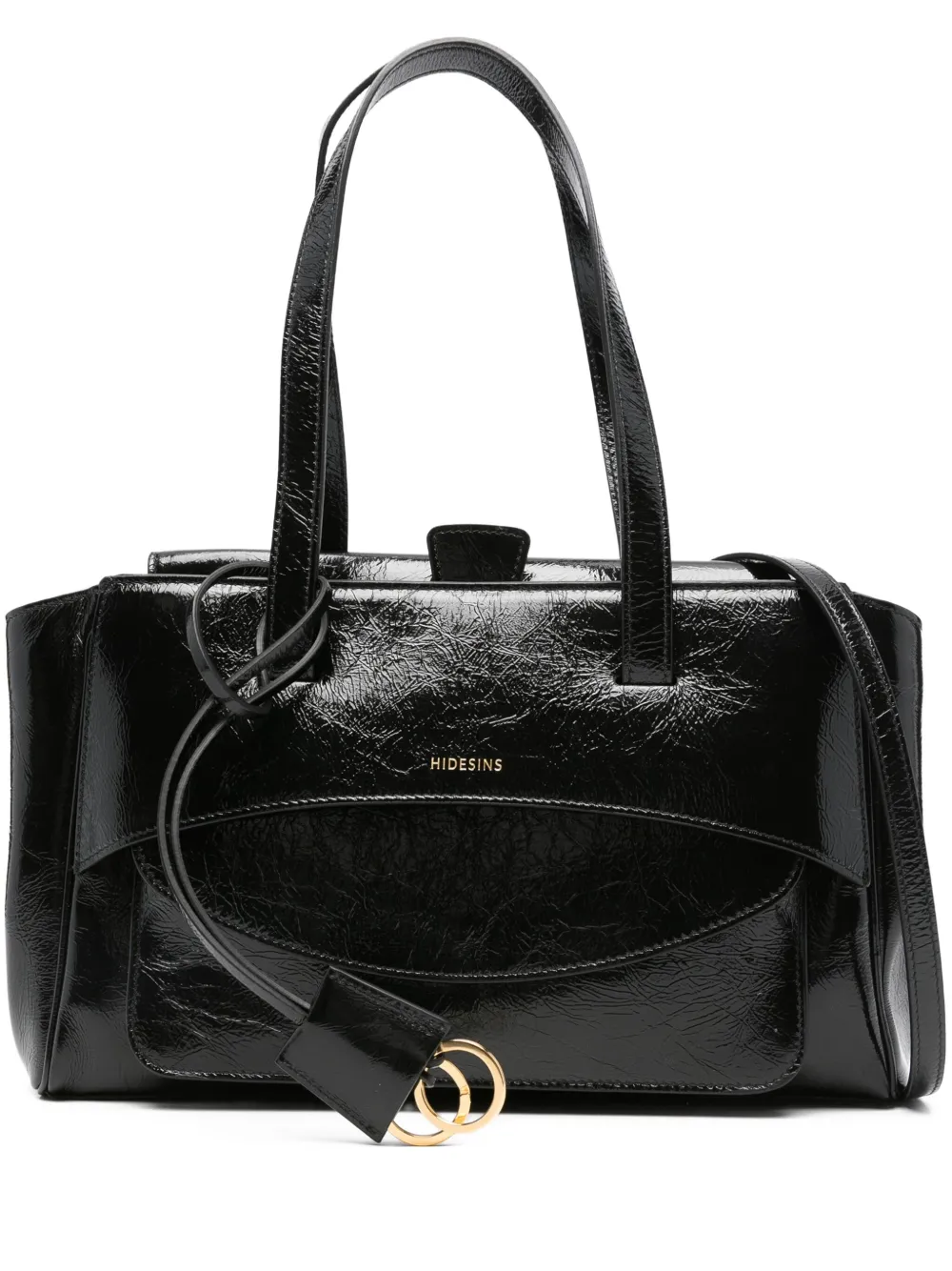 HIDESINS small Flap patent-leather shoulder bag | Black | Image 1