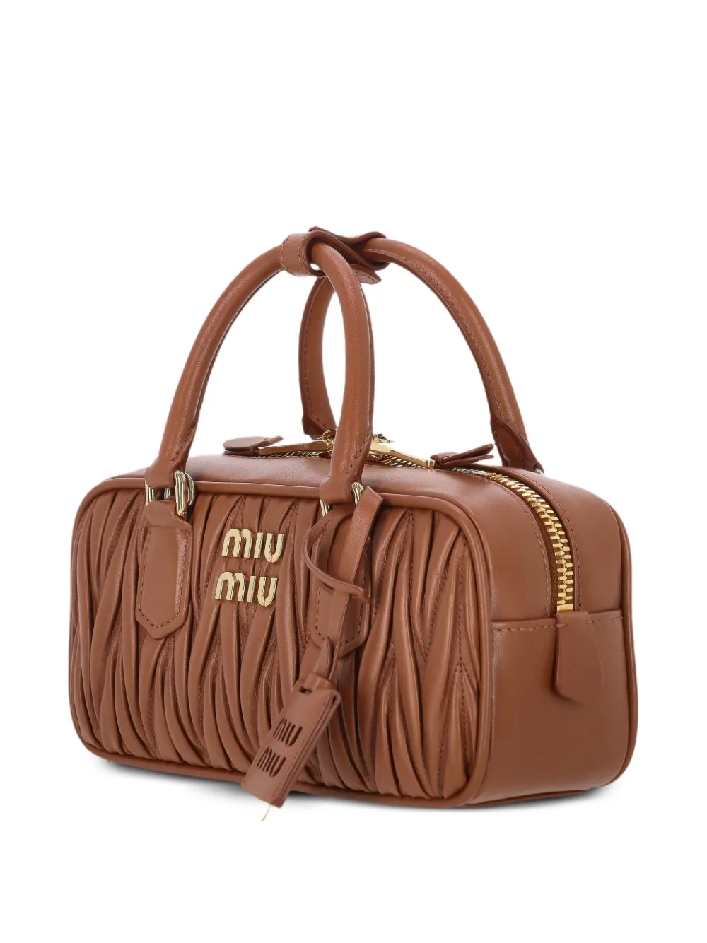 Miu quilted top-handle tote bag Bruin