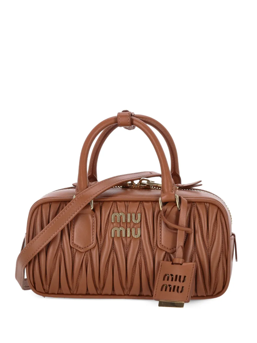 Miu quilted top-handle tote bag Bruin