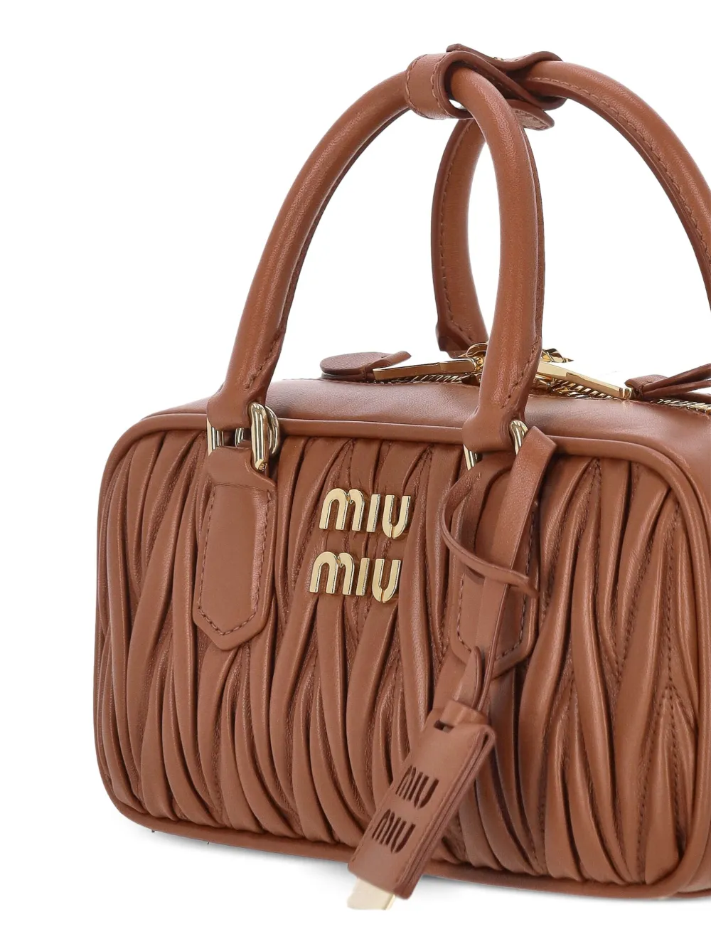 Miu quilted top-handle tote bag Bruin