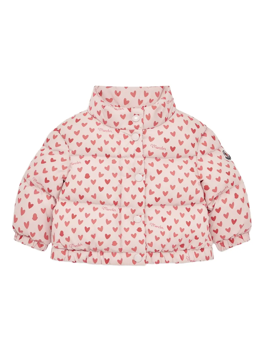 Moncler Enfant Gewatteerd jack met hartprint Roze