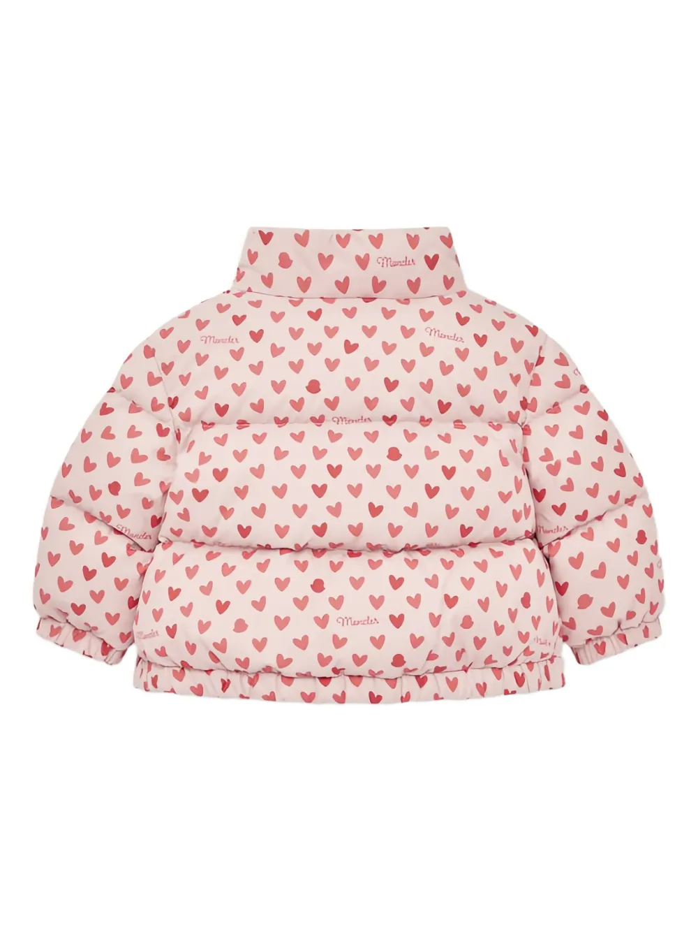 Moncler Enfant Gewatteerd jack met hartprint Roze