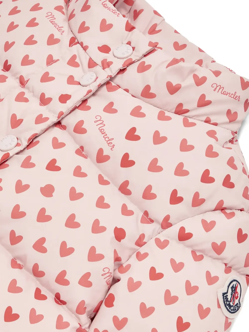 Moncler Enfant Gewatteerd jack met hartprint Roze