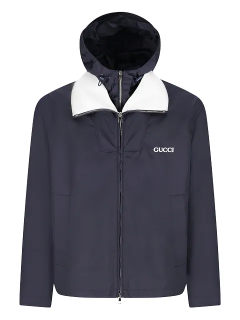 Gucci attached hood logo-detail jacket