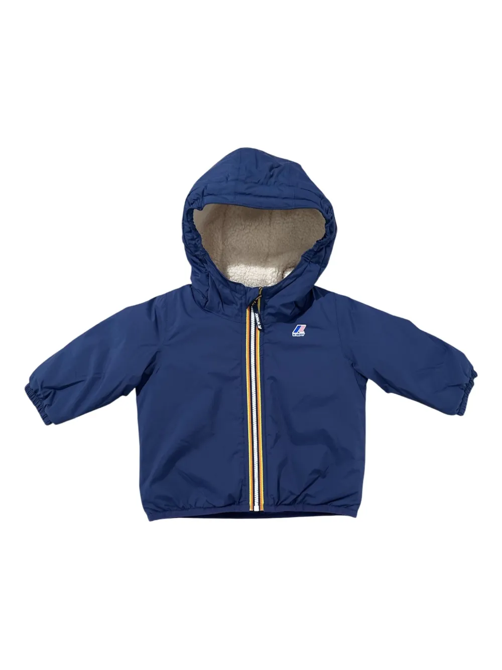 K Way Kids hooded fleece-lined jacket Blauw