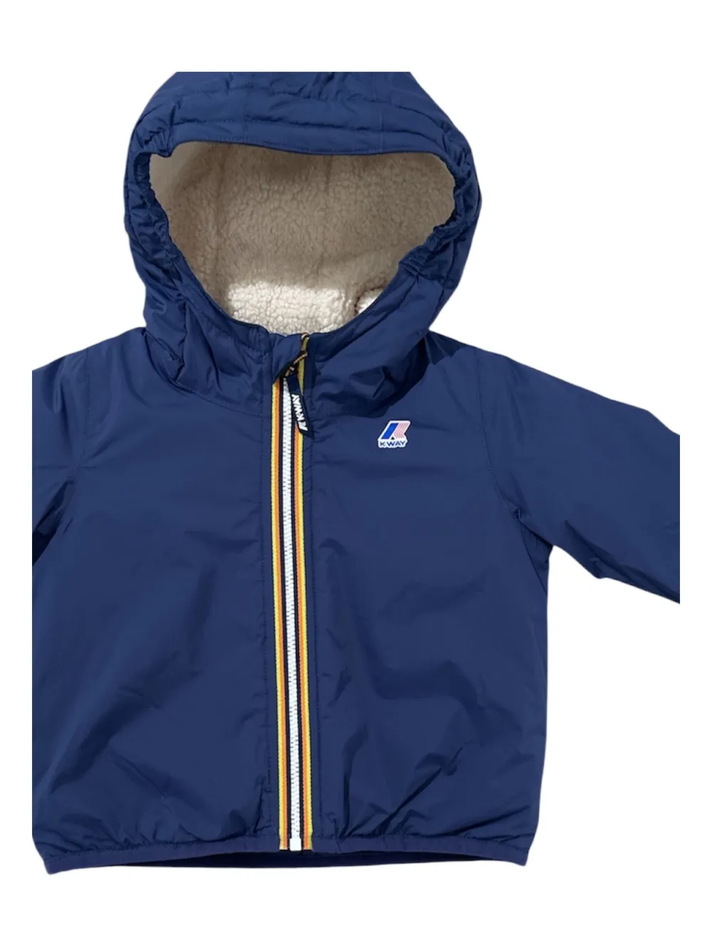 K Way Kids hooded fleece-lined jacket Blauw