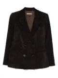D.Exterior double-breasted corduroy blazer - Brown
