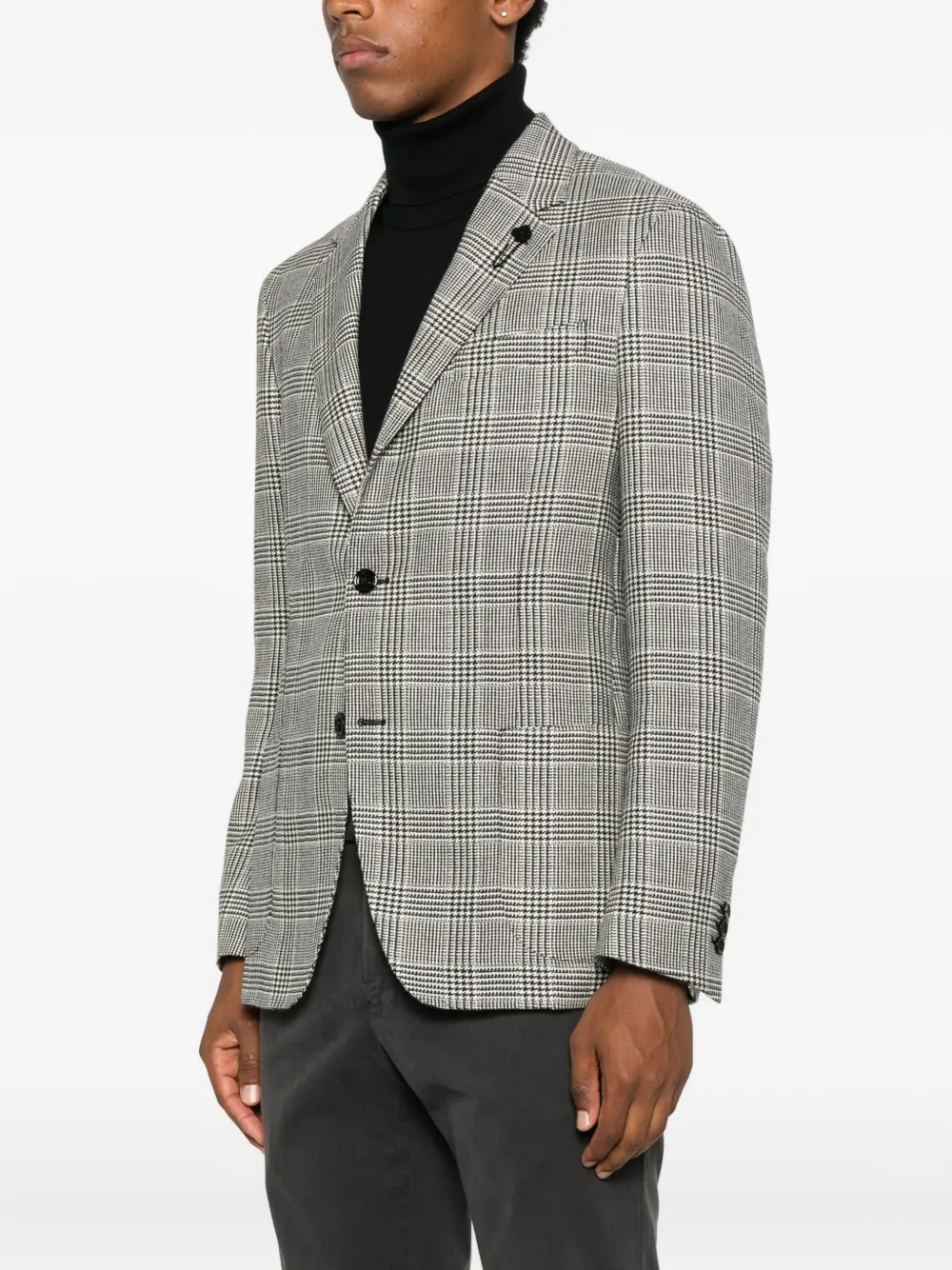 Lardini Checked Two-button Blazer In Multi
