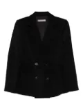 D.Exterior corduroy double-breasted blazer - Black