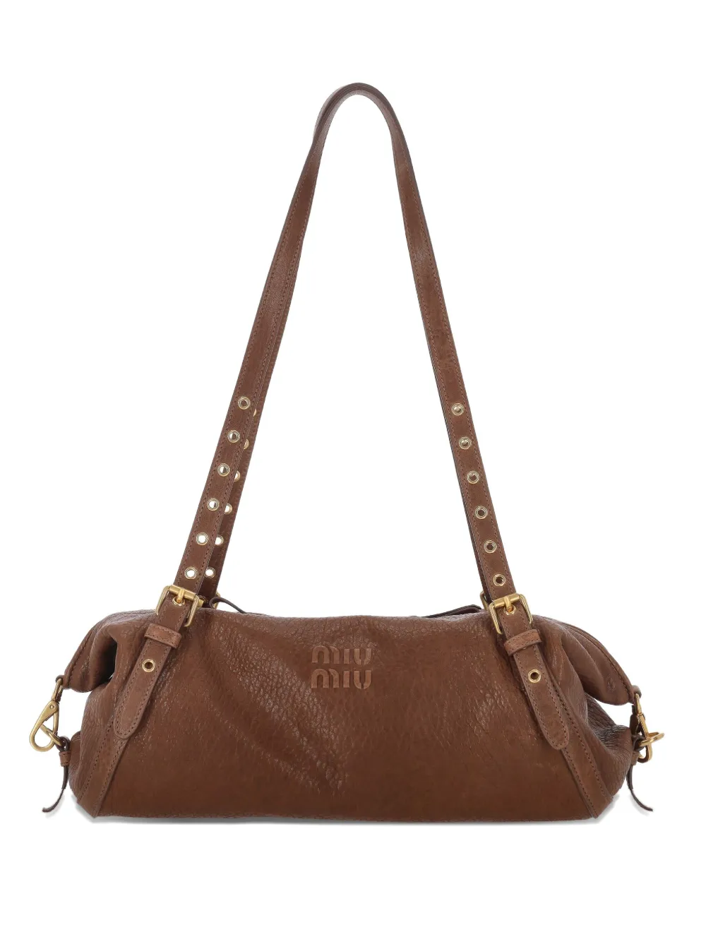 Miu leather eyeleted tote bag Bruin