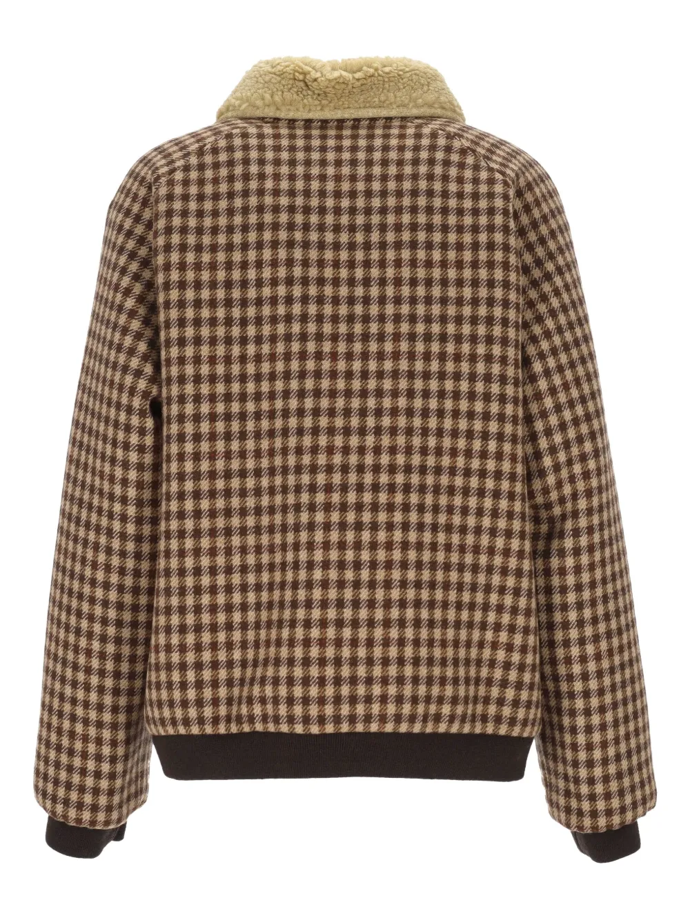 Miu Miu gingham check sherpa collar jacket | Faux Fur & Shearling Jackets | Image 2