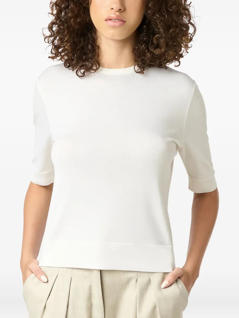 Malo knit t-shirt Wit