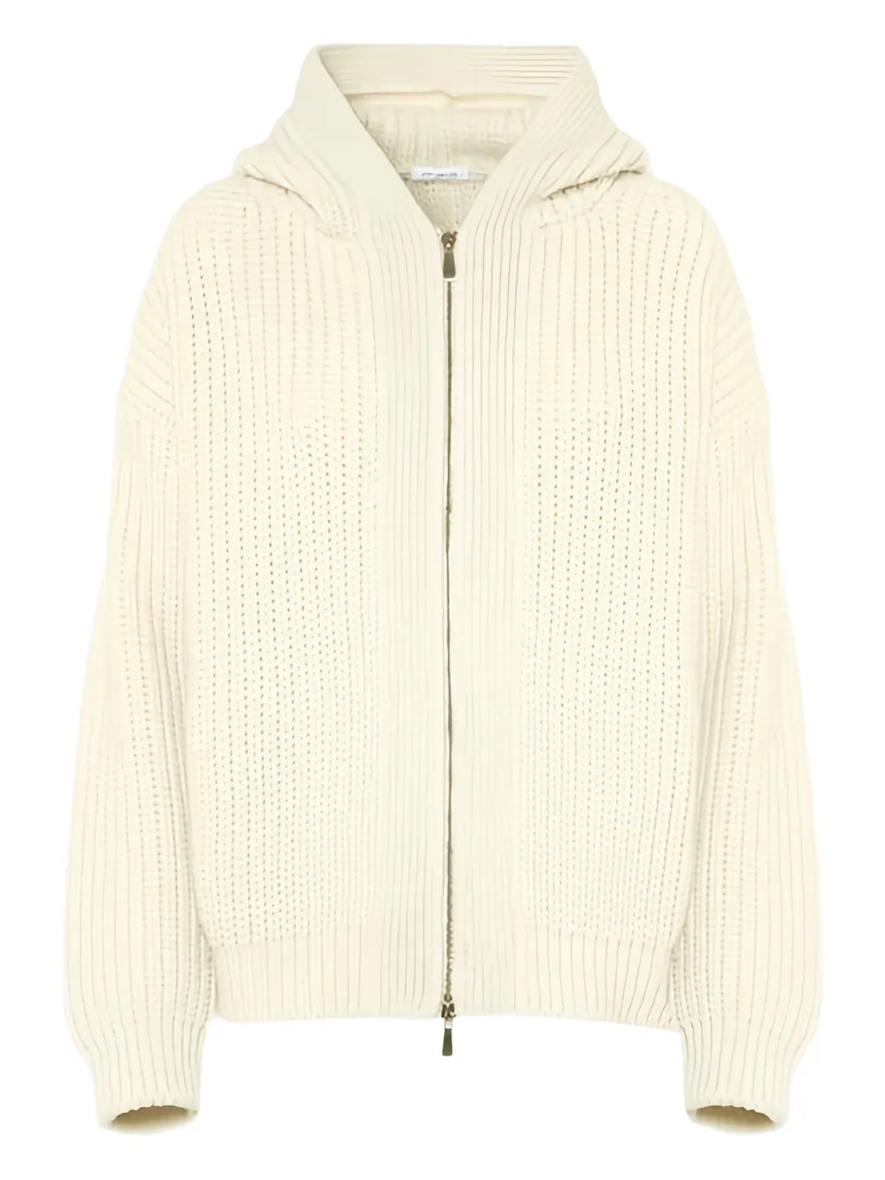 Malo Hooded Zip-up Cardigan In Neutral