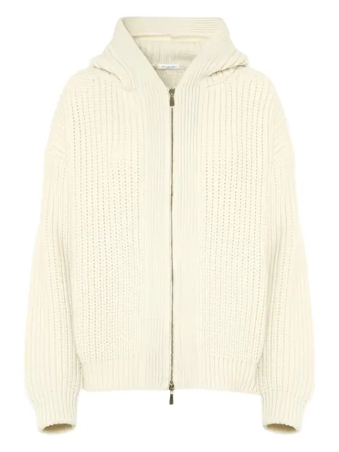 Malo hooded zip-up cardigan