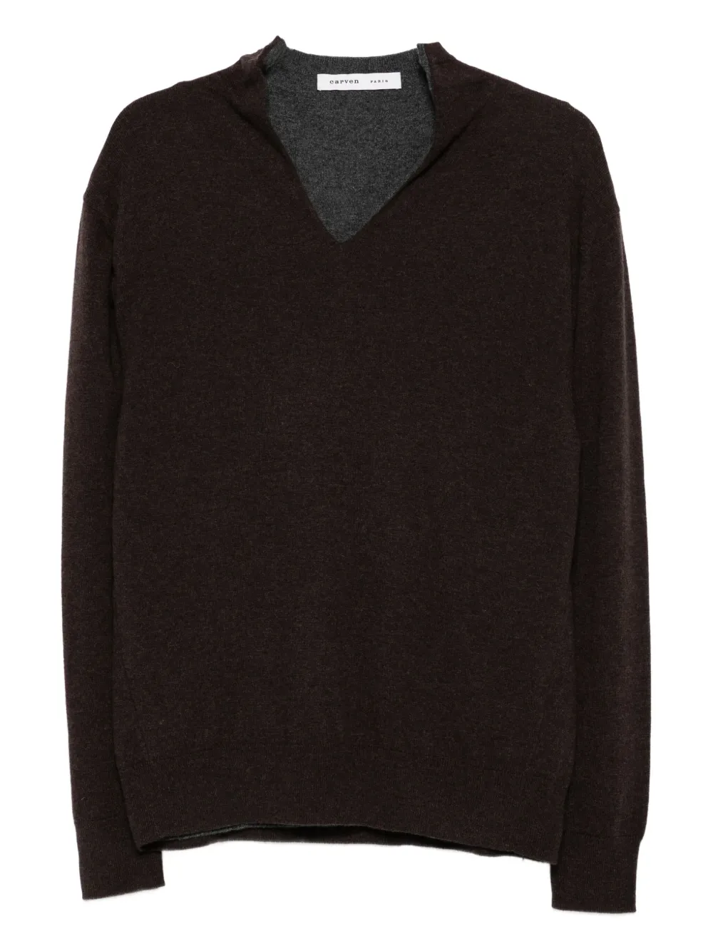 Carven V-neck cashmere sweater | Brown | Image 1