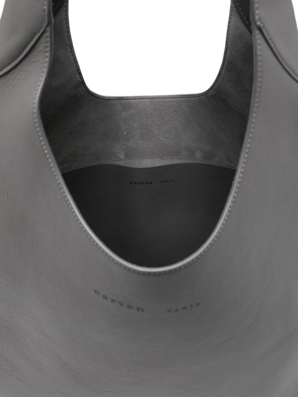 Carven Tommaso Curved-handle Tote Bag In Gray
