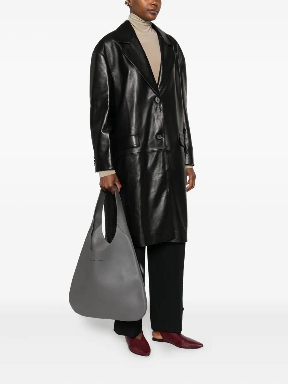 Carven Tommaso curved-handle tote bag - Grijs